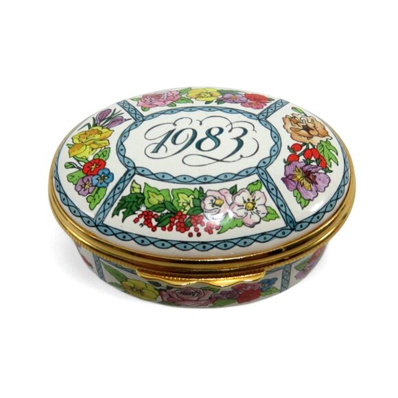 1983 A Year To Remember HALCYON DAYS Enamel Trinket Box and Presentation Case - Picture 2 of 11